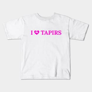 I Love Tapirs (I Heart Tapirs) Kids T-Shirt